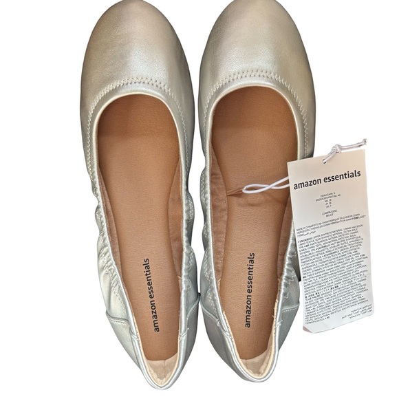 Amazon Essentials Silver Belice Ballet Flats size 9 - Picture 1 of 3